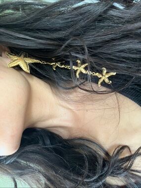 Gold Starfish Drop Earrings - Women's Beach-Inspired Accessory